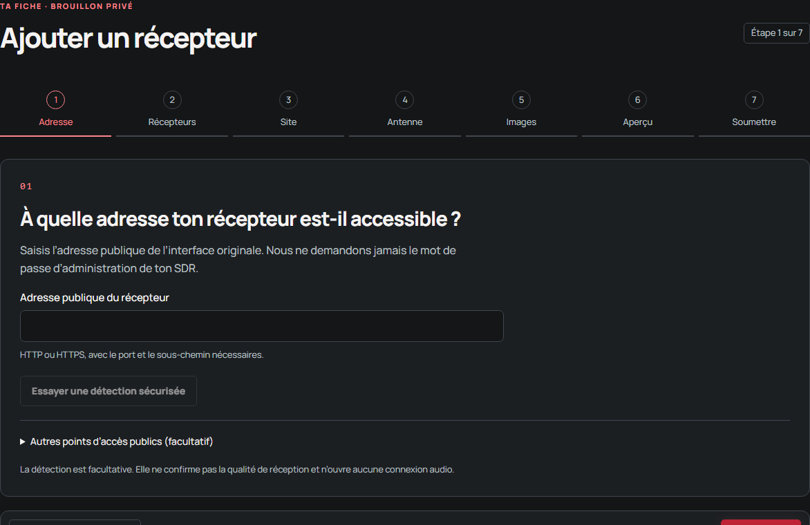 Inscrire un récepteur